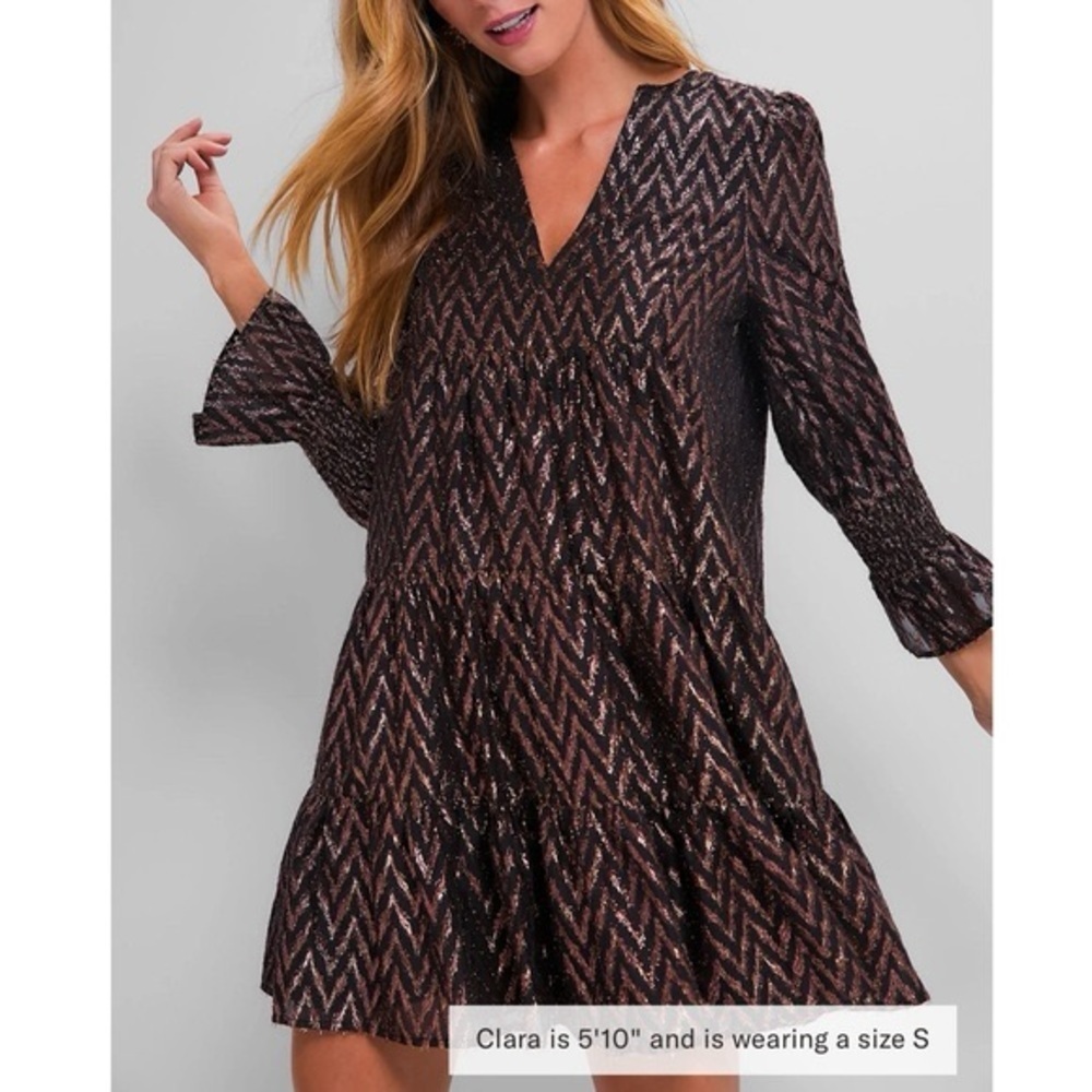 Tuckernuck Pomander Place Metallic Babydoll Dress